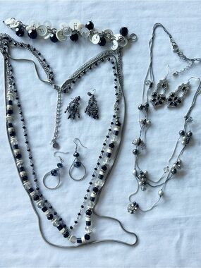 Y2K Cyber Grunge Jewelry Lot Whimsigoth Chandelier Earrings Bracelet